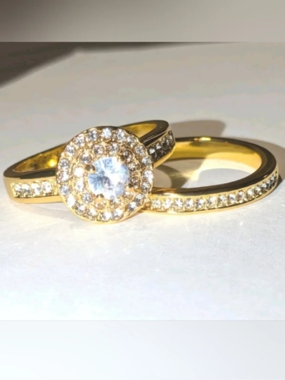 Womens 5ct Round Cut Lab Created Diamond Two piece Wedding Set Sz 9